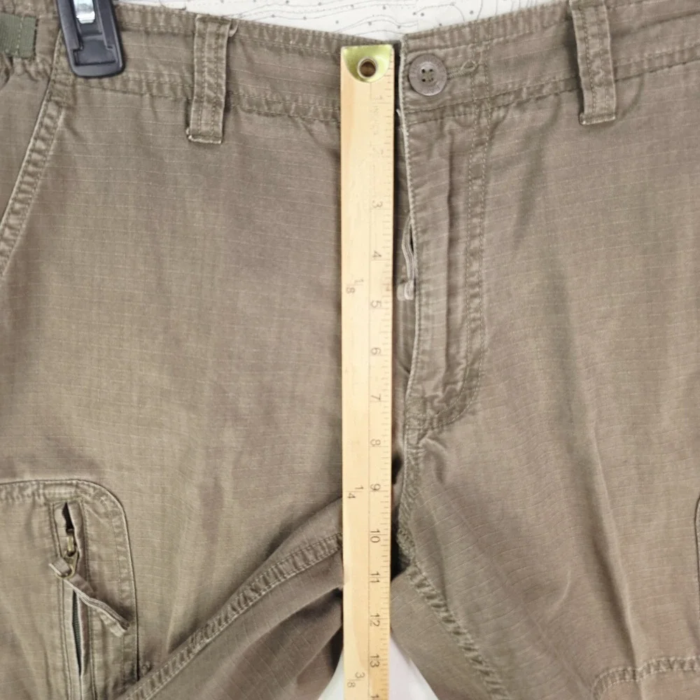 The North Face Mens 32‎ Cargo Shorts Green Ripstop Adjustable Waist 11